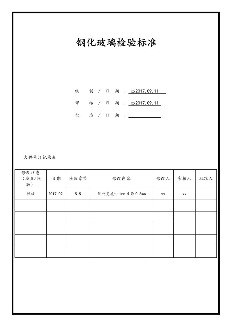 钢化玻璃检验标准