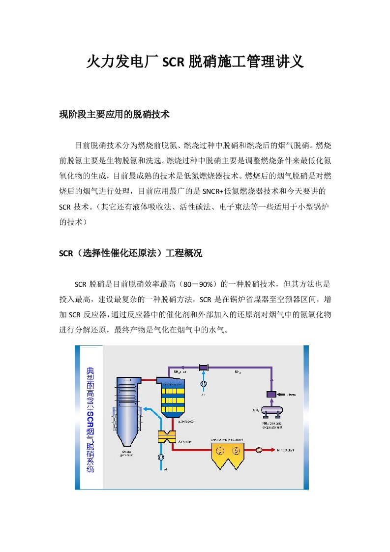 火力发电厂SCR脱硝施工管理讲义