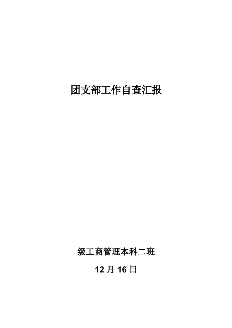 团支部工作自查报告及班会总结