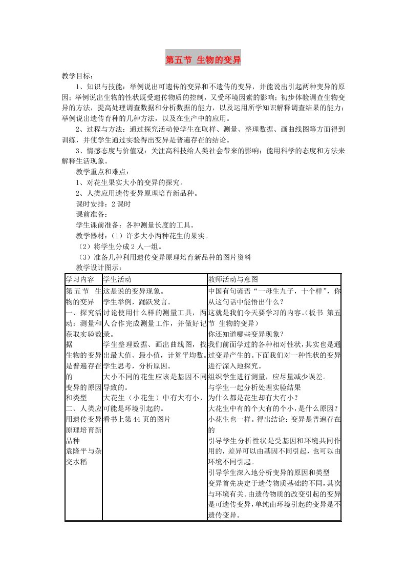 2019年春八年级生物下册