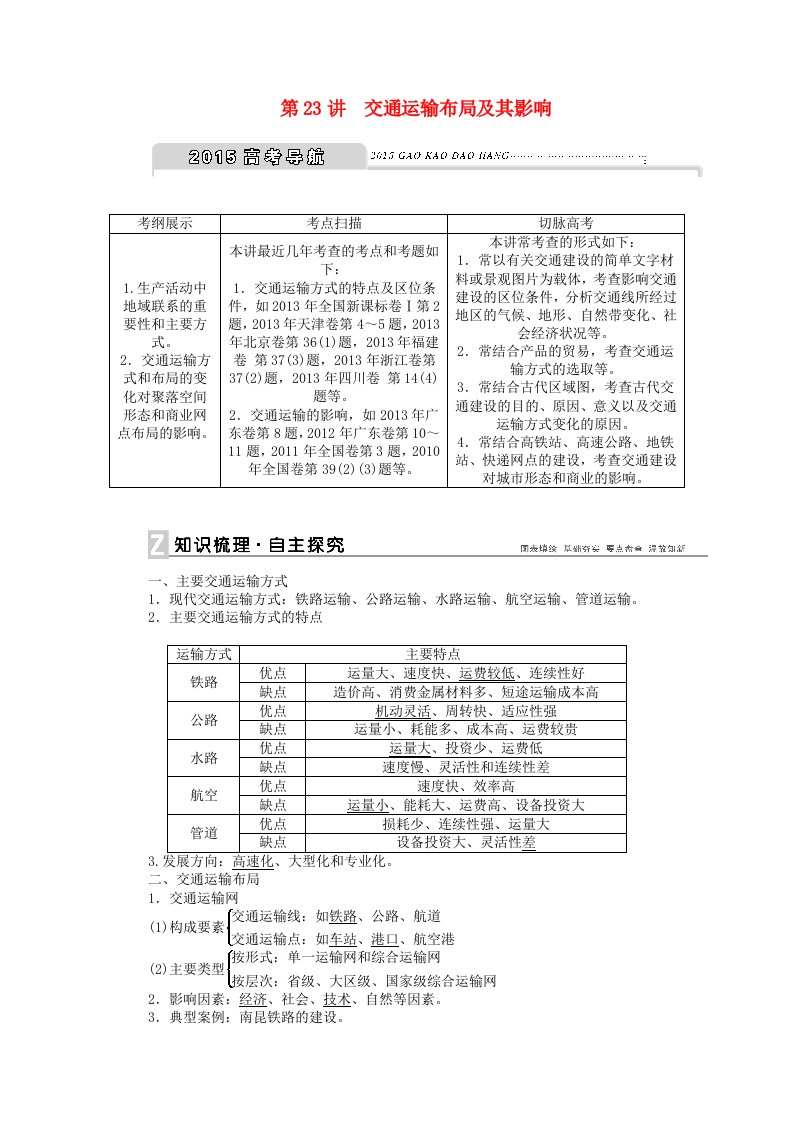 【优化方案】2015届高考地理新一轮复习