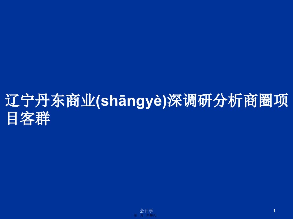 辽宁丹东商业深调研分析商圈项目客群学习教案