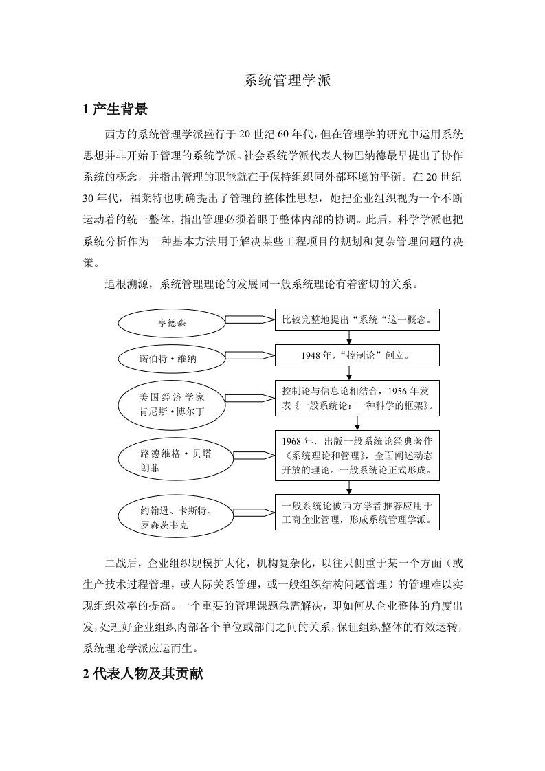 系统管理学派