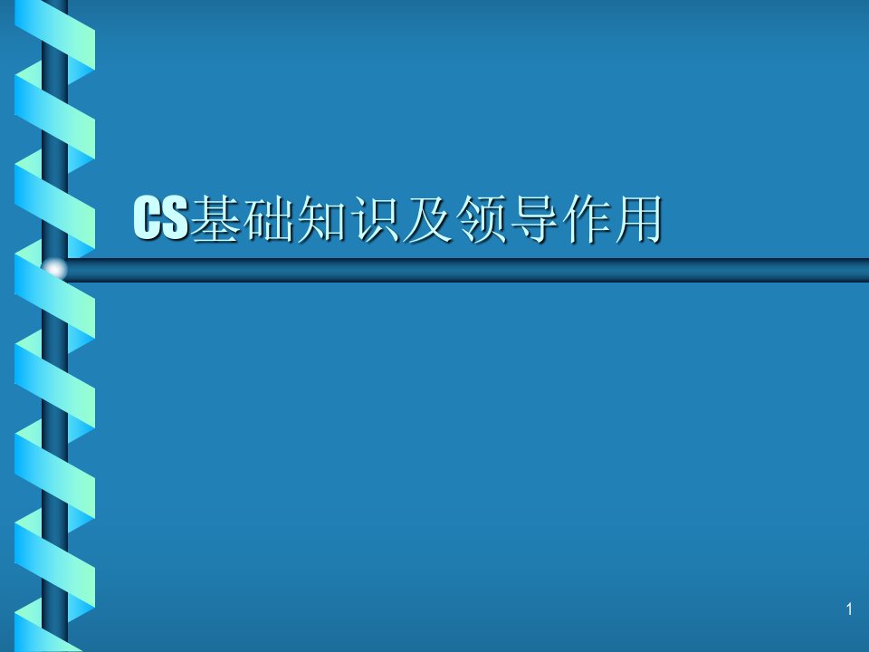 CS基础知识及领导作用（PPT40页）