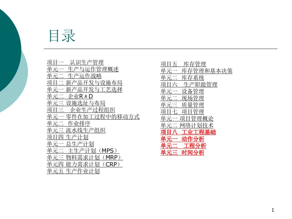 项目八工业工程基础课件