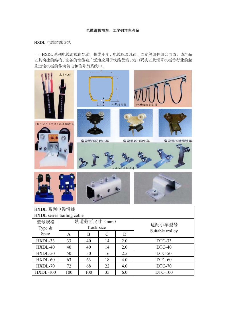 电缆滑轨滑车工字钢滑车介绍