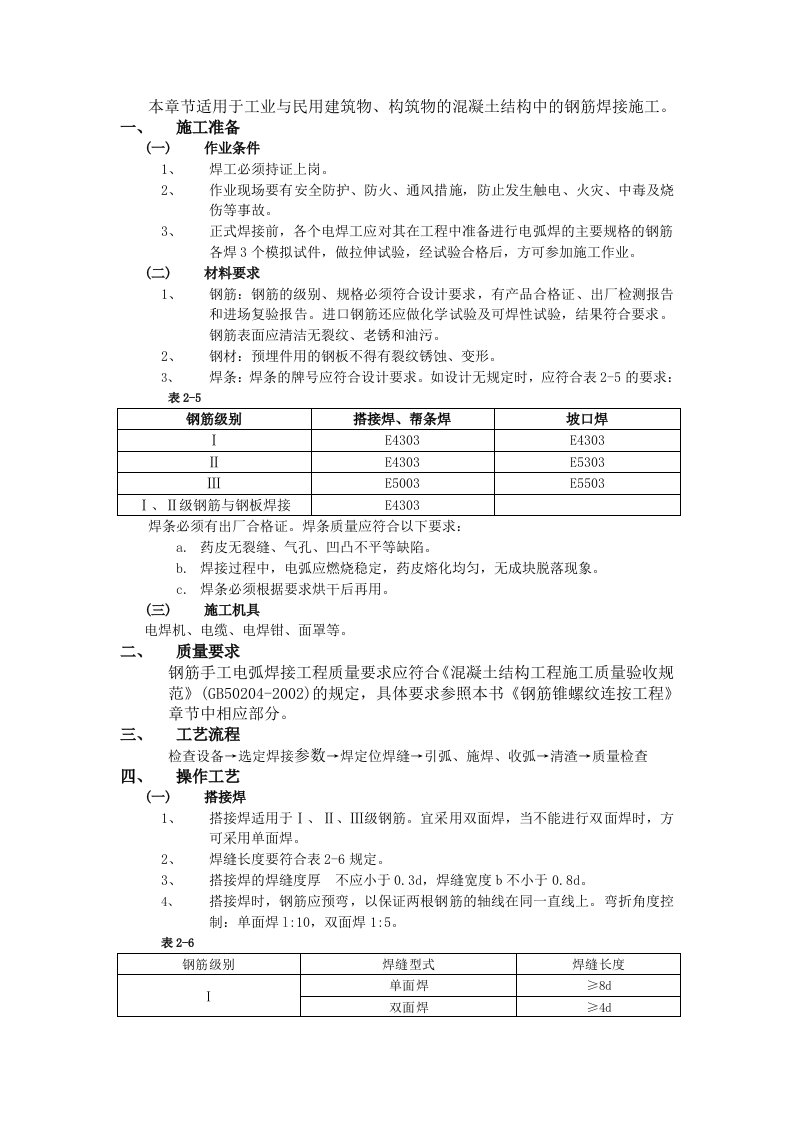 工程资料-004钢筋手工电弧焊接工程