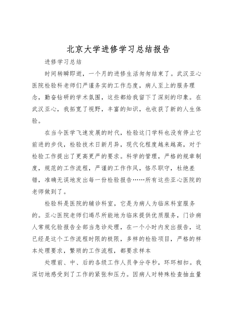 2022北京大学进修学习总结报告