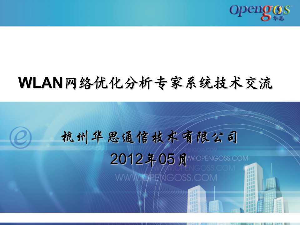 WLAN网络优化分析专家系统技术交流2010