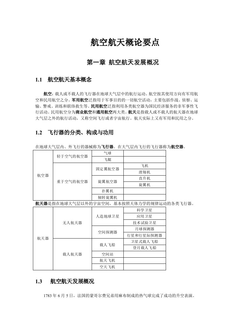 航概复习知识要点