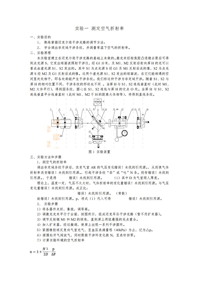 激光原理及应用实验报告(有详细答案)