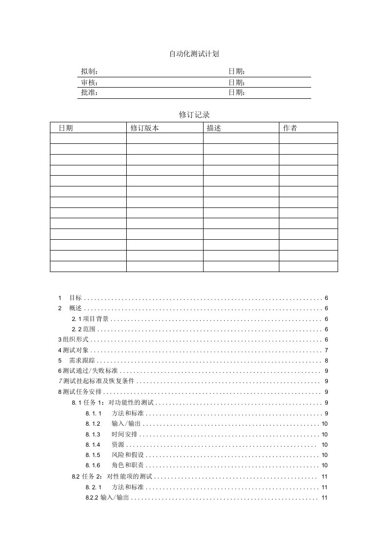 自动化测试计划