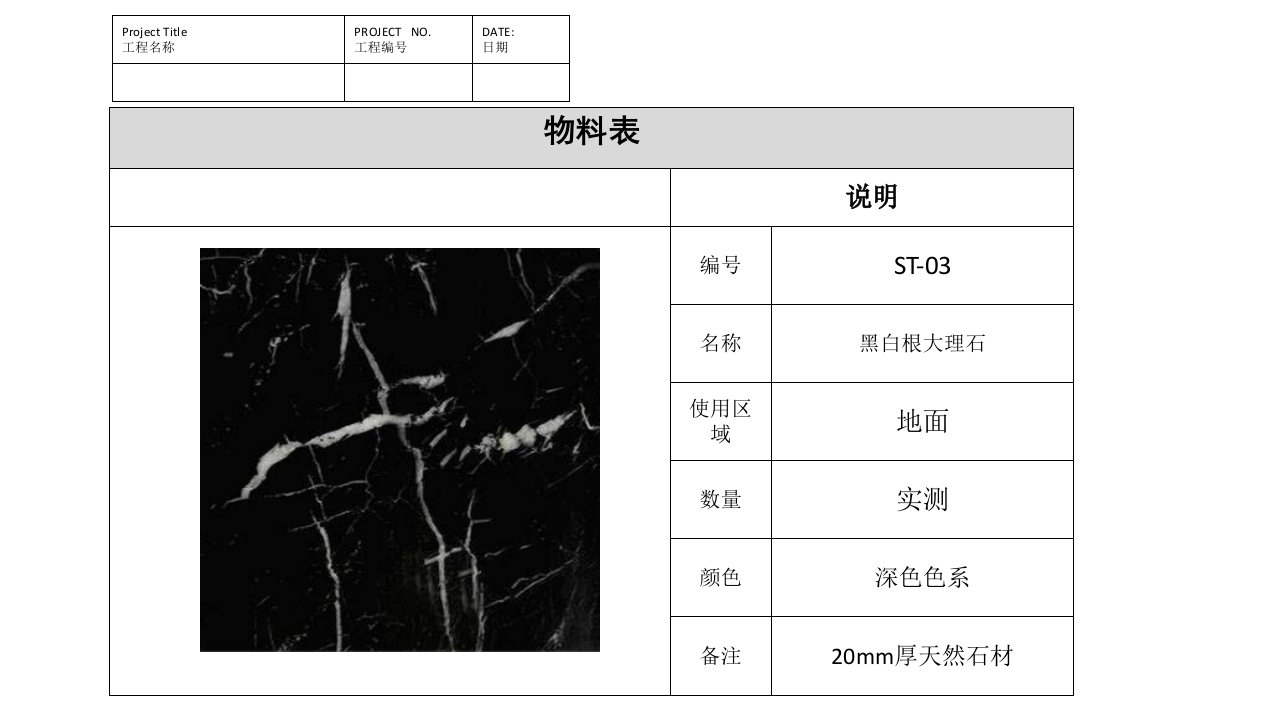 装修材料物料表课件