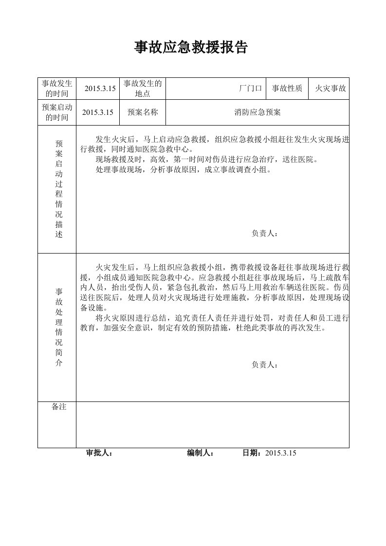 11.9事故应急救援报告