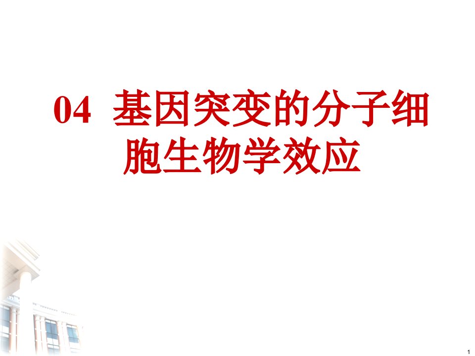 医学遗传学04基因突变的分子细胞生物学效应幻灯片
