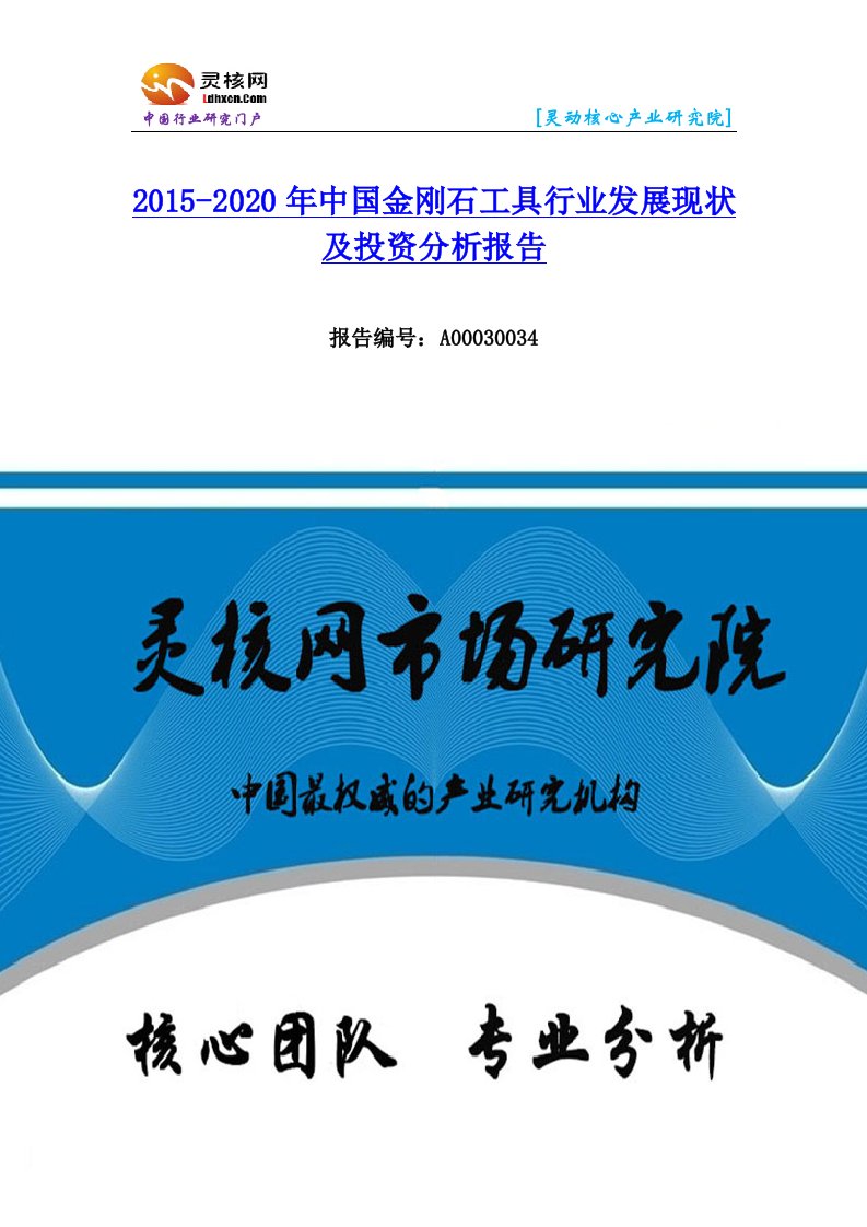 中国金刚石工具行业市场分析与发展趋势研究报告-灵核网