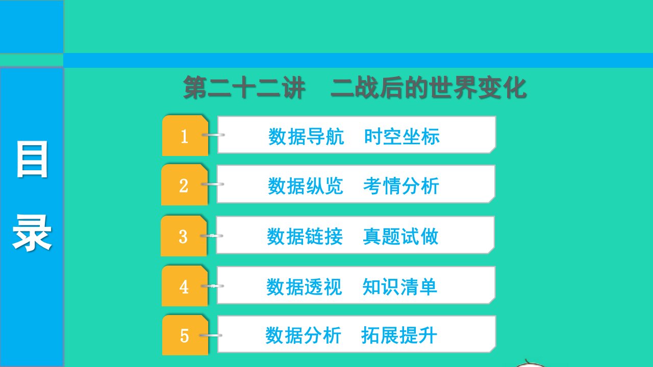 2022中考历史第一部分知识梳理模块四世界现代史20世纪初至今第二十二讲二战后的世界变化课件