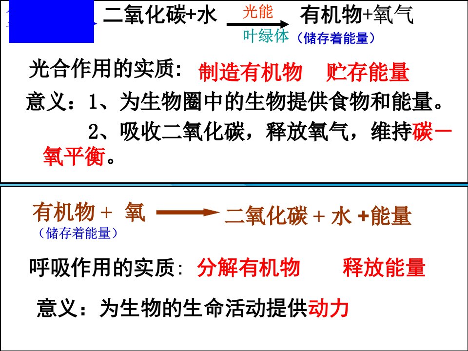 光合作用呼吸作用蒸腾作用专题复习ppt人教版优秀课件