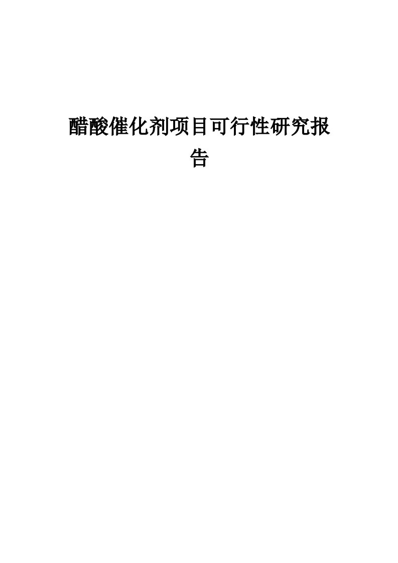 醋酸催化剂项目可行性研究报告