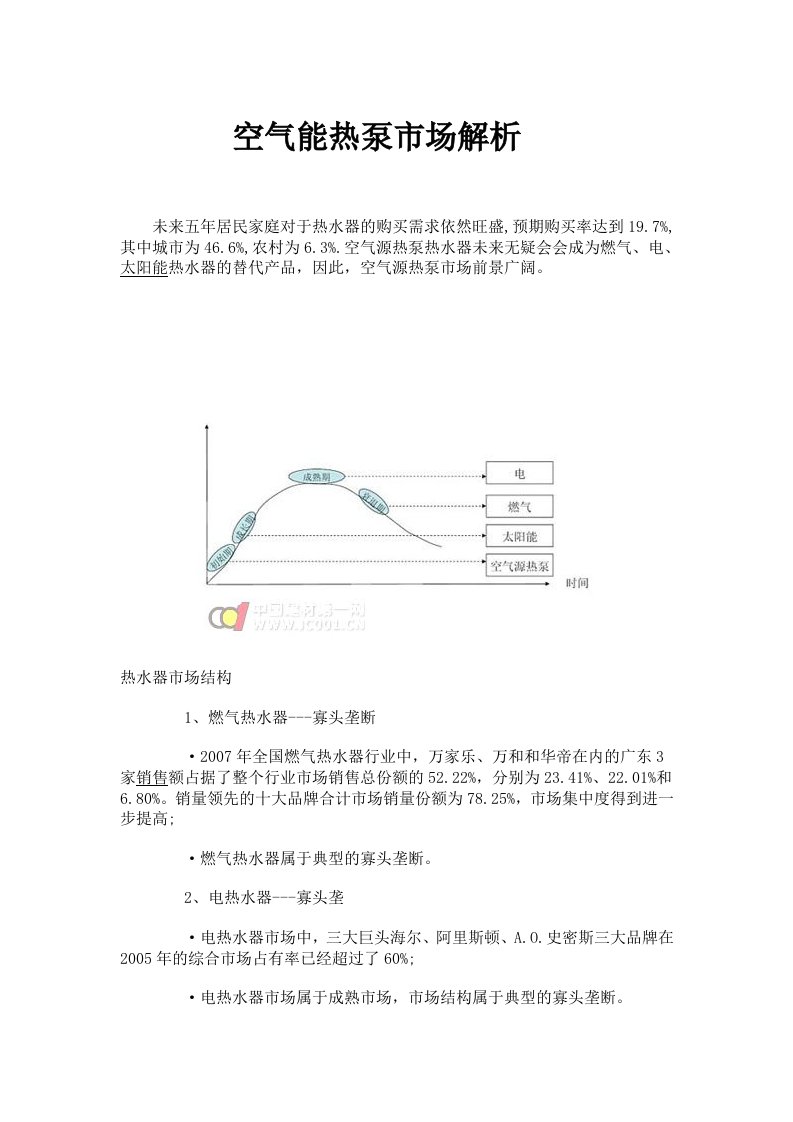 空气能热泵市场解析-（word可编辑）