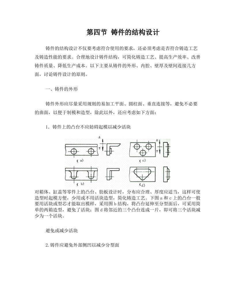 铸件结构设计常用规则