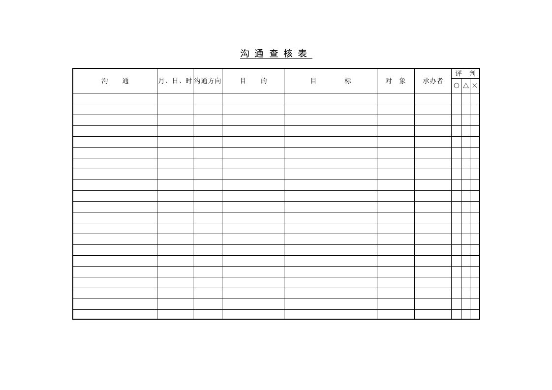 激励与沟通-沟通查核表