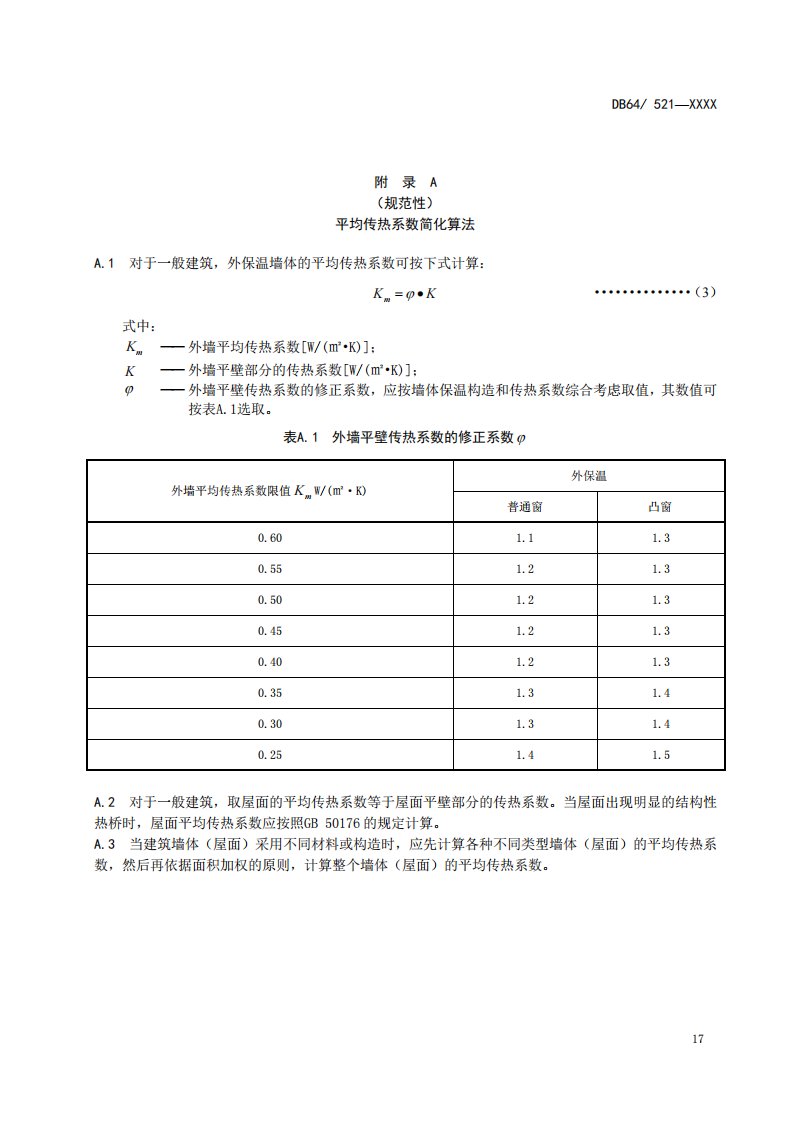 居住建筑平均传热系数简化算法、典型外窗传热系数参考表、建筑围护结构热工性能参数表