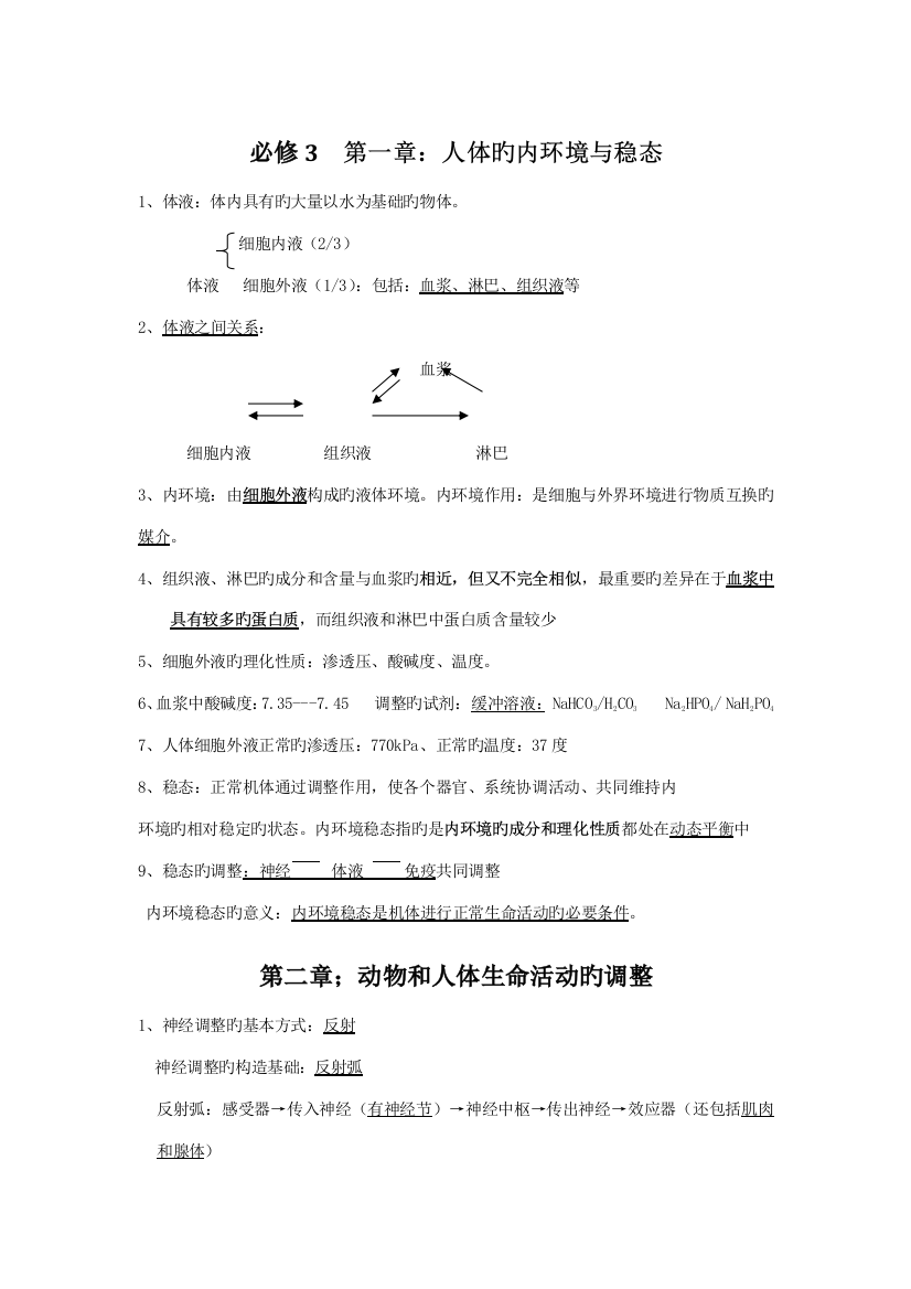 2023年高考生物必修知识点总结已做最佳处理