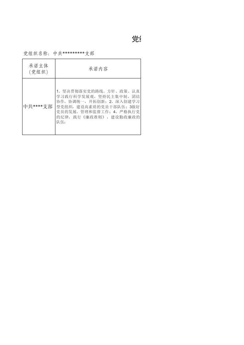 党组织承诺践诺台账