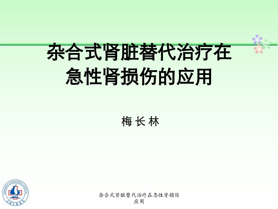 杂合式肾脏替代治疗在急性肾损伤应用