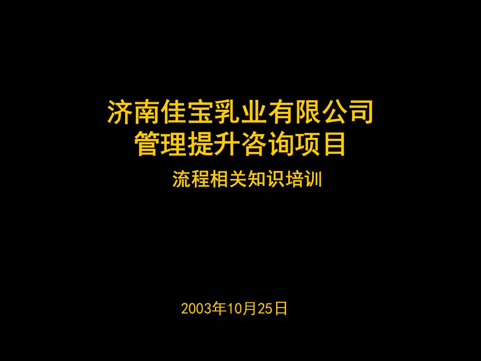 《济南佳宝乳业公司管理提升咨询项目流程相关知识培训》(26页)-流程管理