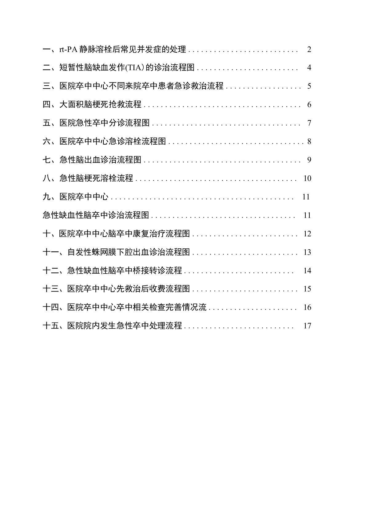 医院卒中中心建设各种“流程”汇编