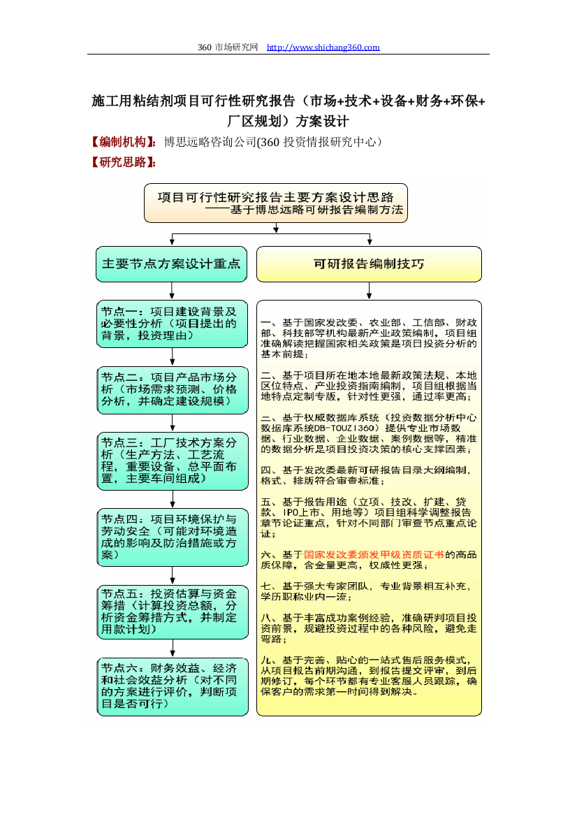 施工用粘结剂项目可行性研究报告技术工艺设备选型财务方案厂区规划方案设计