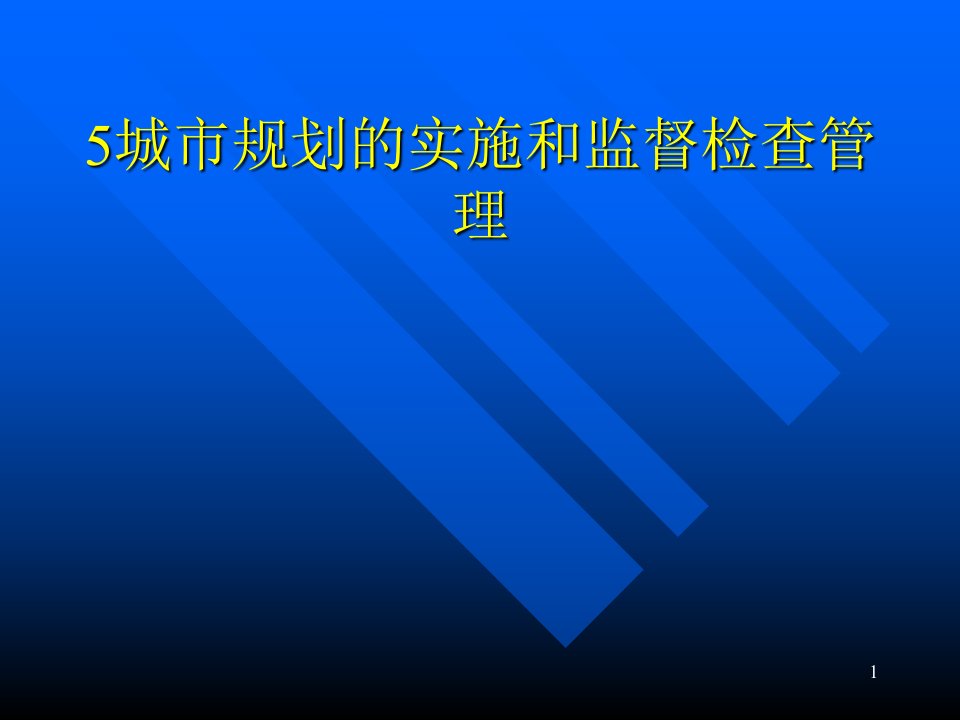 城市规划的实施和监督检查管理课件