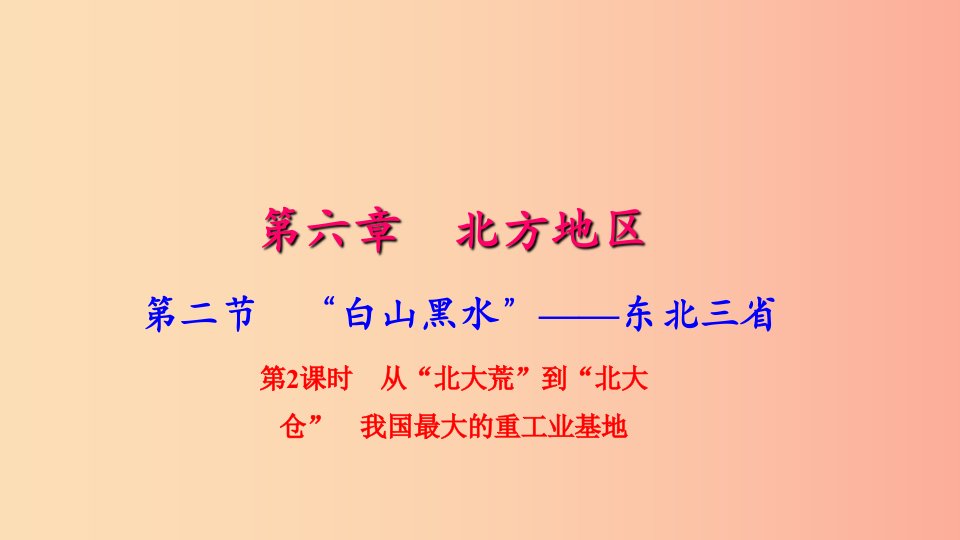 八年级地理下册第六章第二节白山黑水东北三省第2课时习题课件