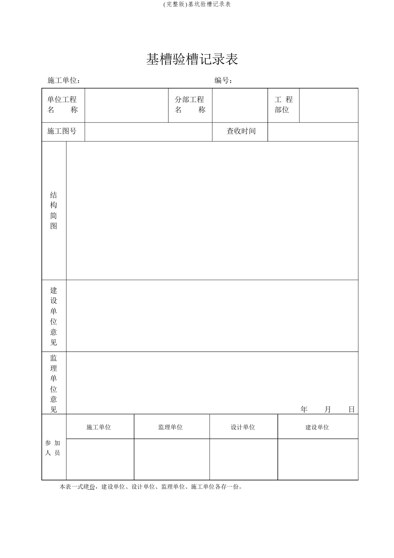 (完整版)基坑验槽记录表