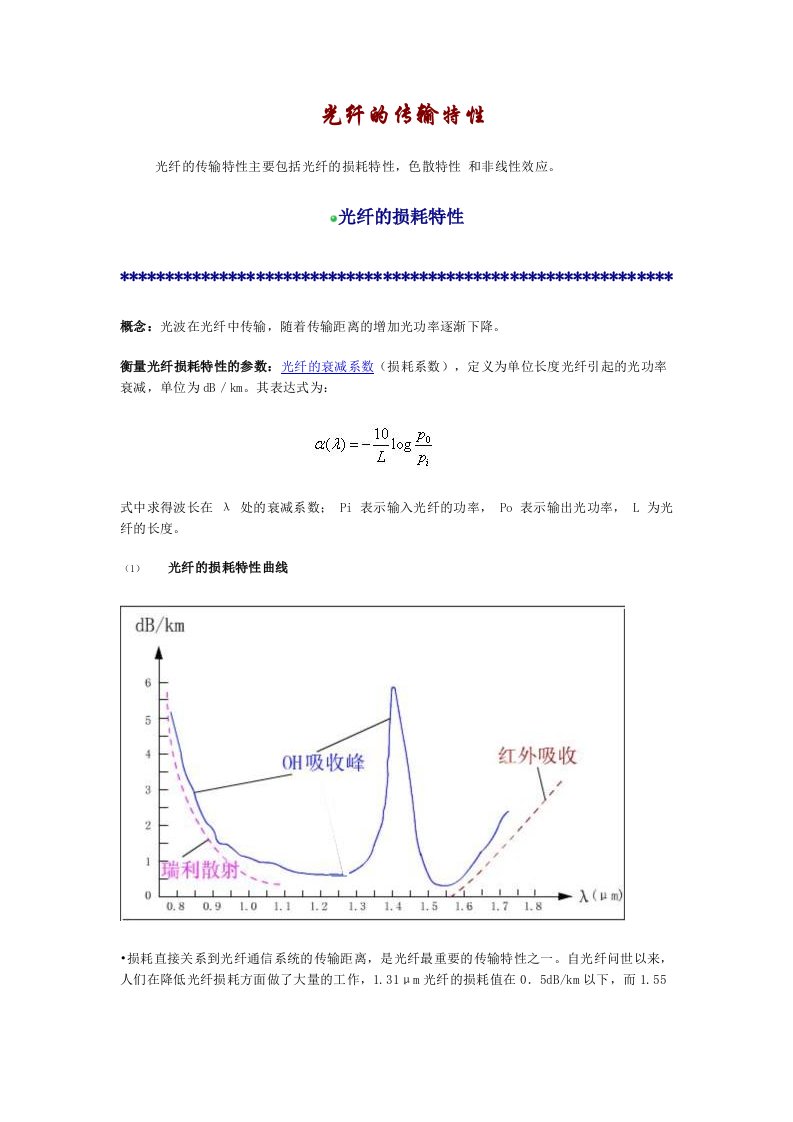 光纤的传输特性