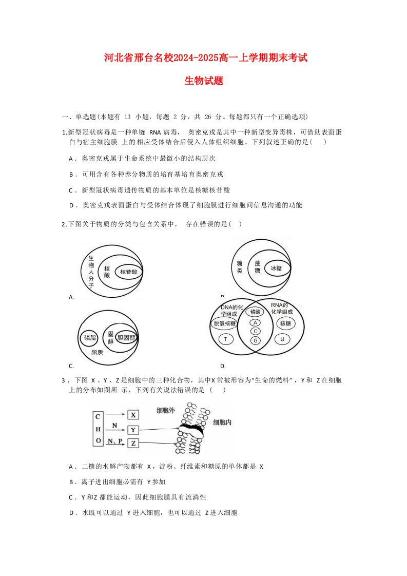 河北省邢台2024