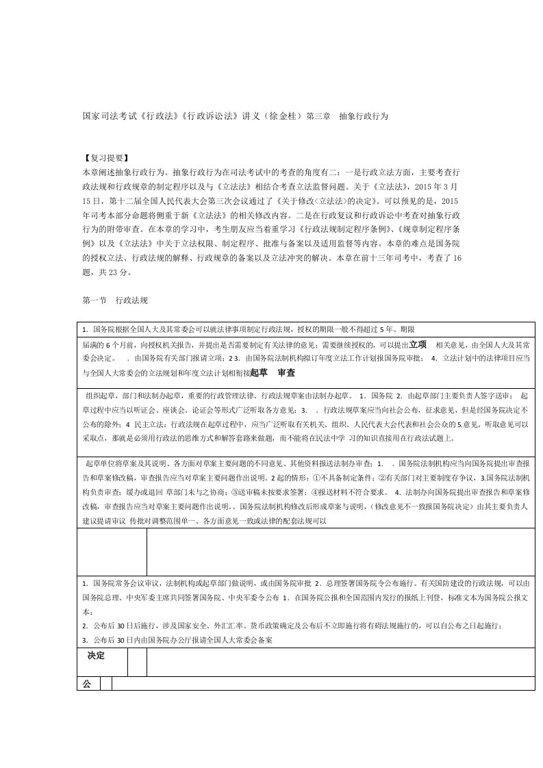 2020年整合国家司法考试行政法行政诉讼法讲义徐金桂名师资料