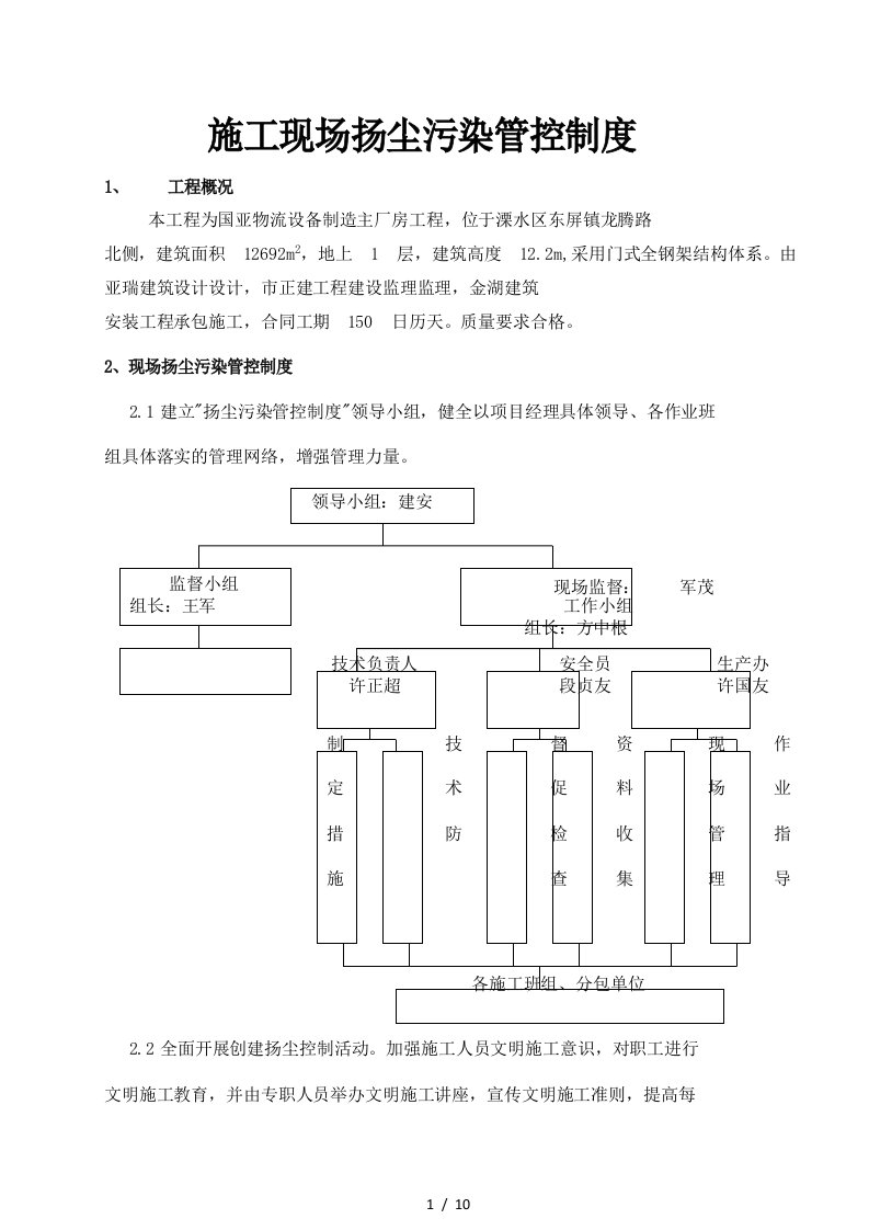 扬尘污染管控制度