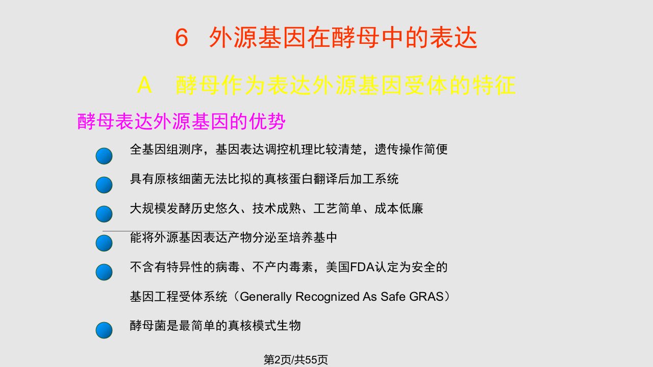 外源基因在酵母中的表达