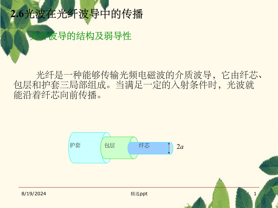 光电子技术王俊波光波在光纤波导中的传播