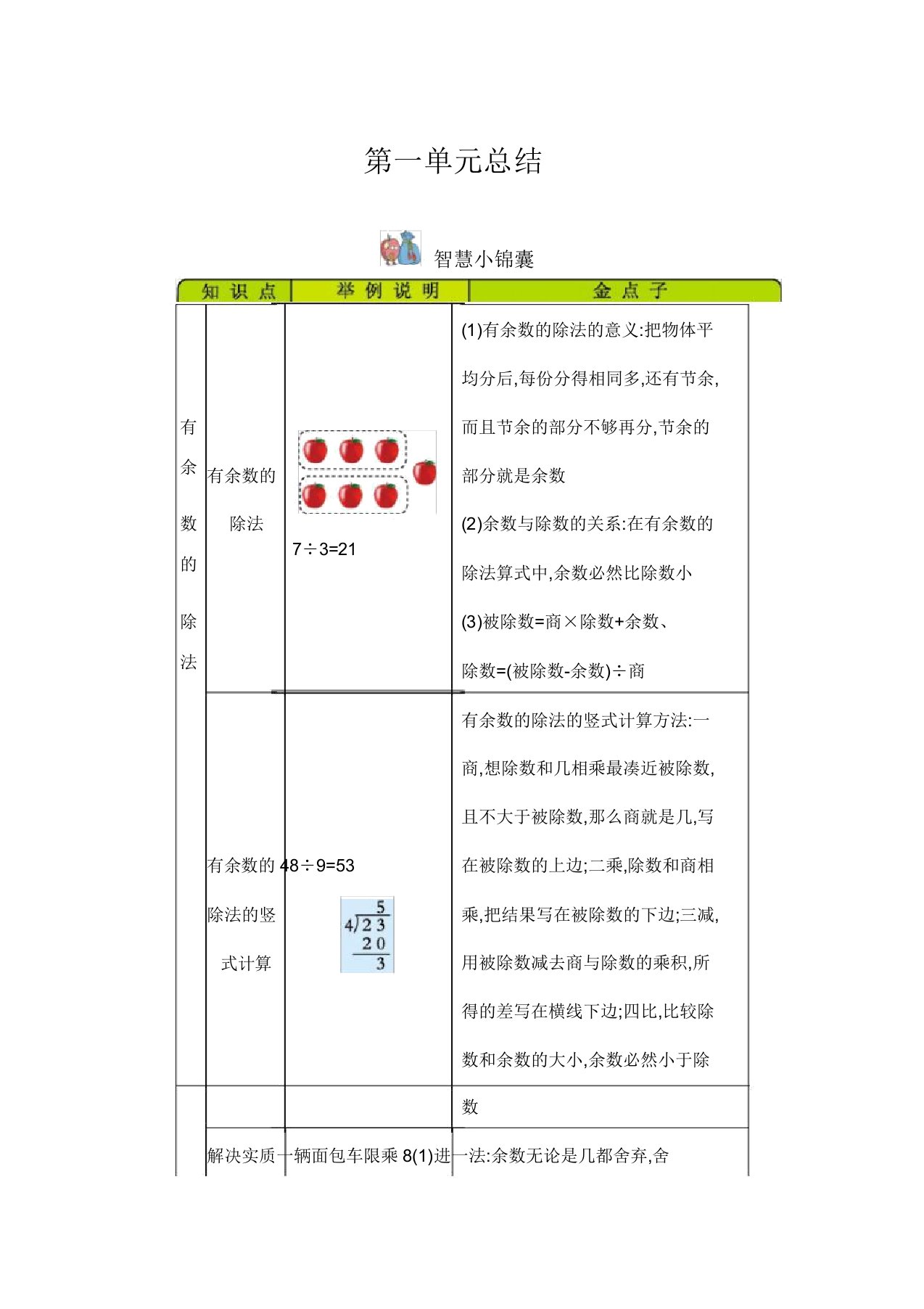 二年级下册数学知识清单全册青岛版