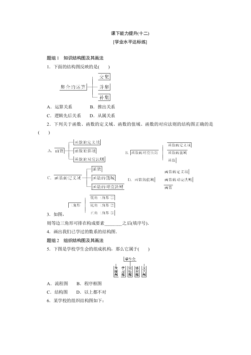 【小学中学教育精选】2017-2018学年高中数学人教A版选修1-2创新应用：课下能力提升（十二）