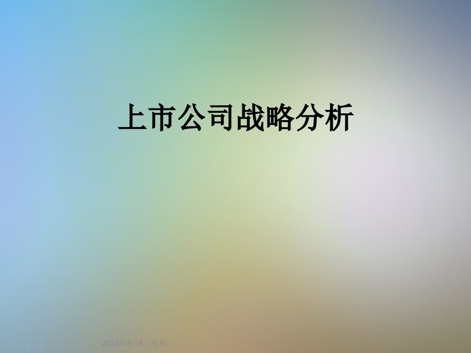 上市公司战略分析课件