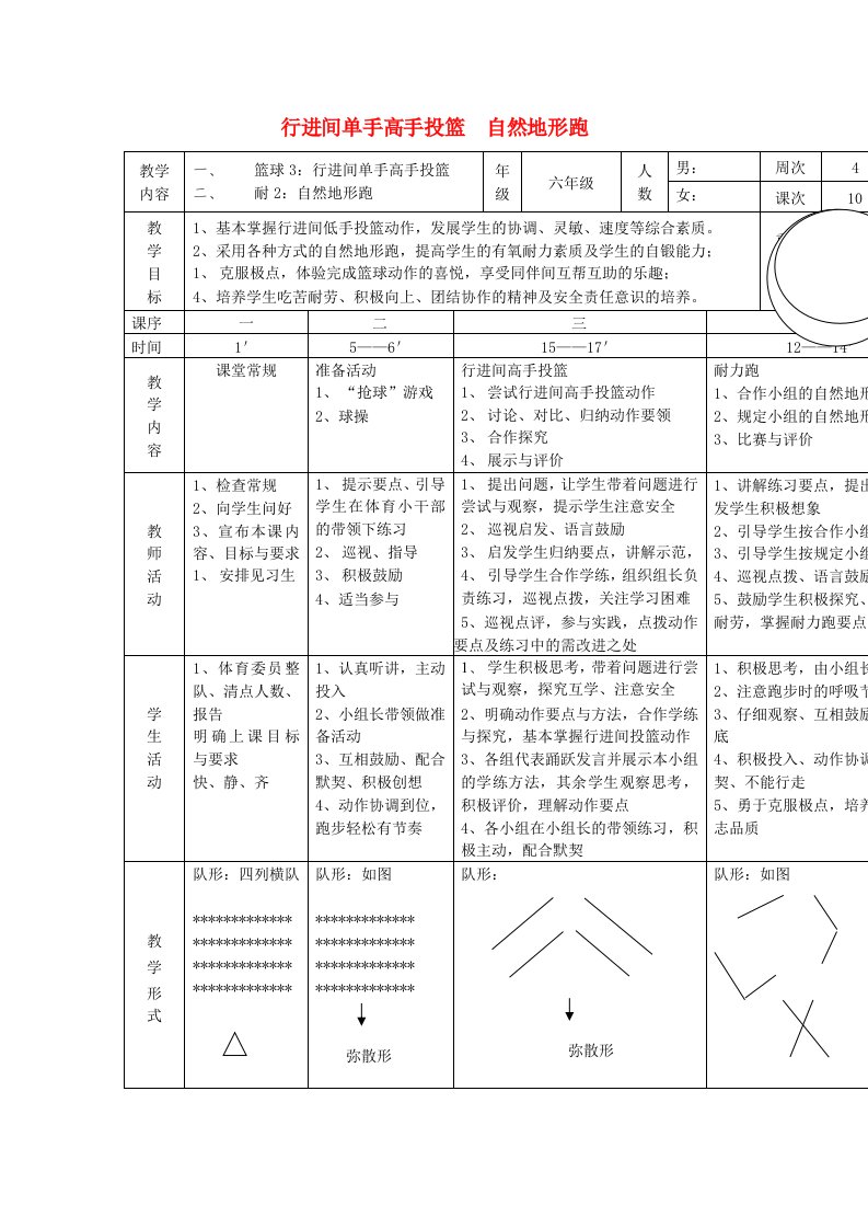 六年级体育下册