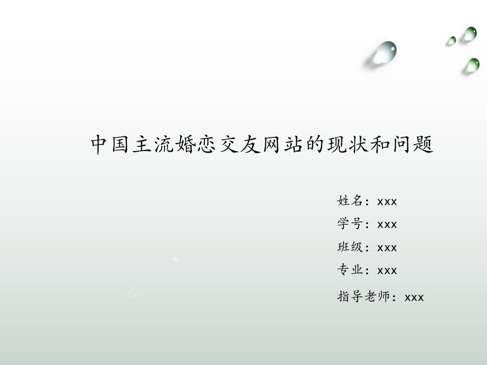 中国主流婚恋交友网站的现状和问题ppt课件