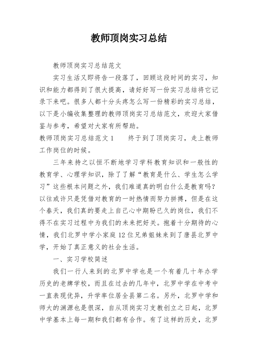 教师顶岗实习总结_4