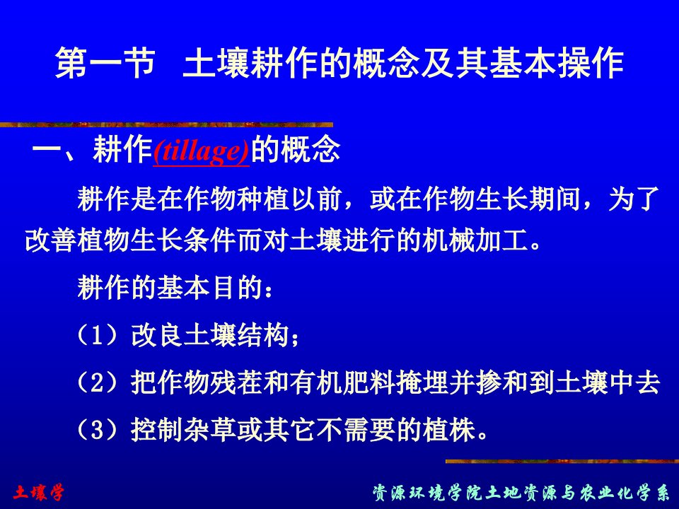 土壤学第十章土壤耕作和管理