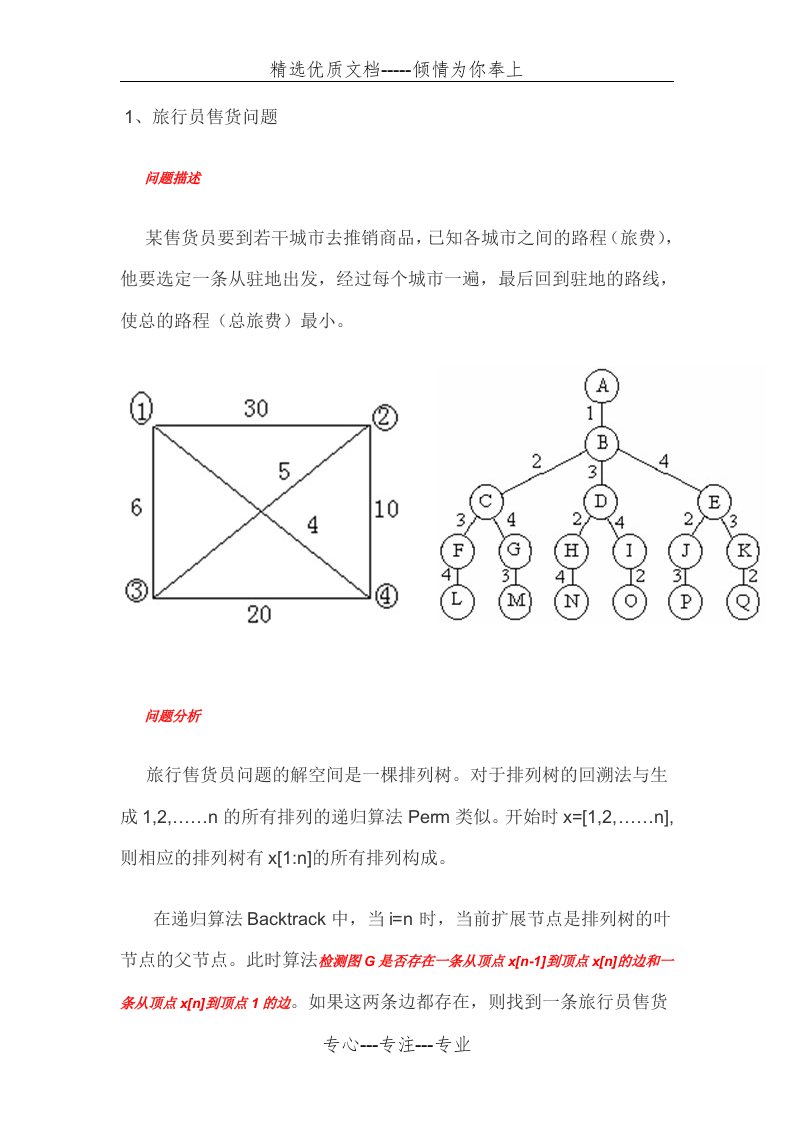 算法笔记回溯法旅行员售货问题和圆排列问题(共10页)